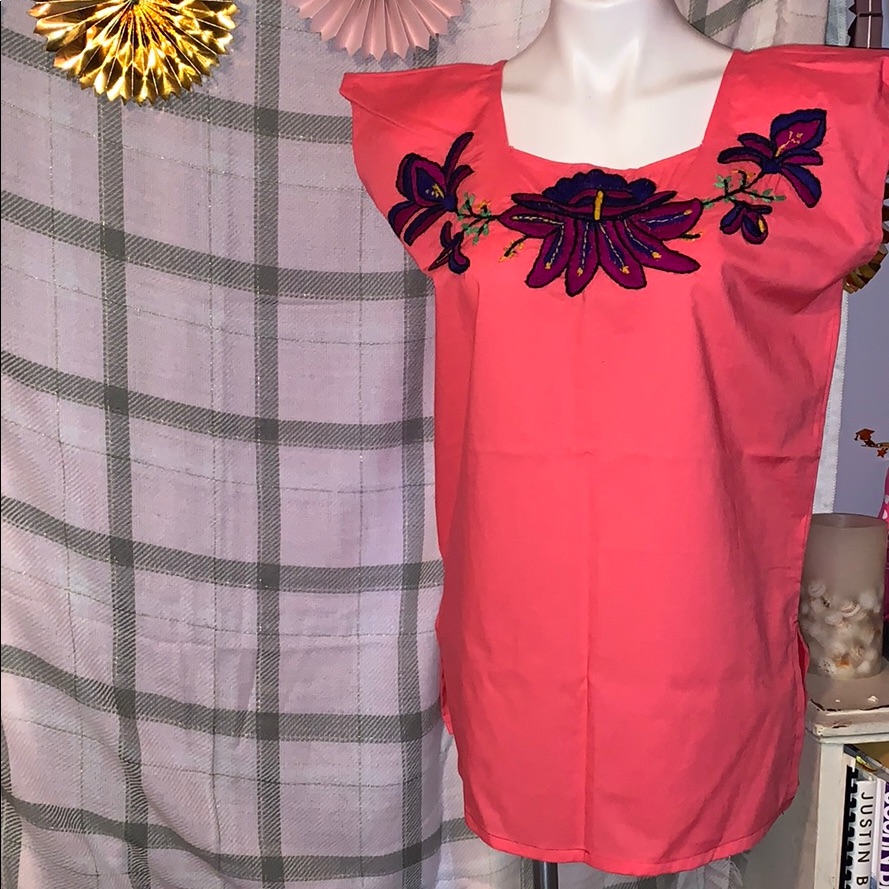 Hand Stitched Pink Top